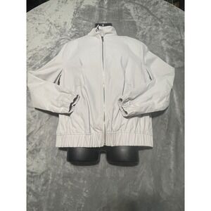 New‎ Look Mens Light Gray Bomber Jacket Full Zip Size L Casual Lightweight